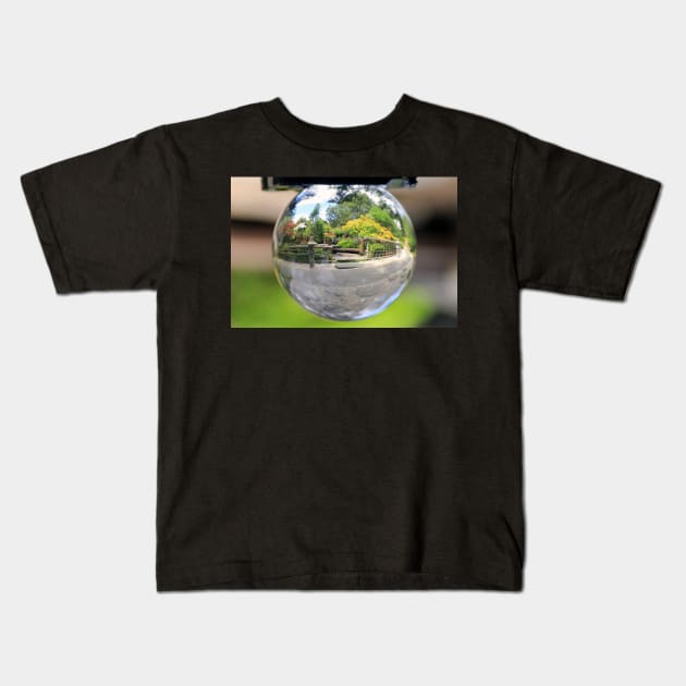 Japanese Garden in a crystal ball Kids T-Shirt by Kirkcov